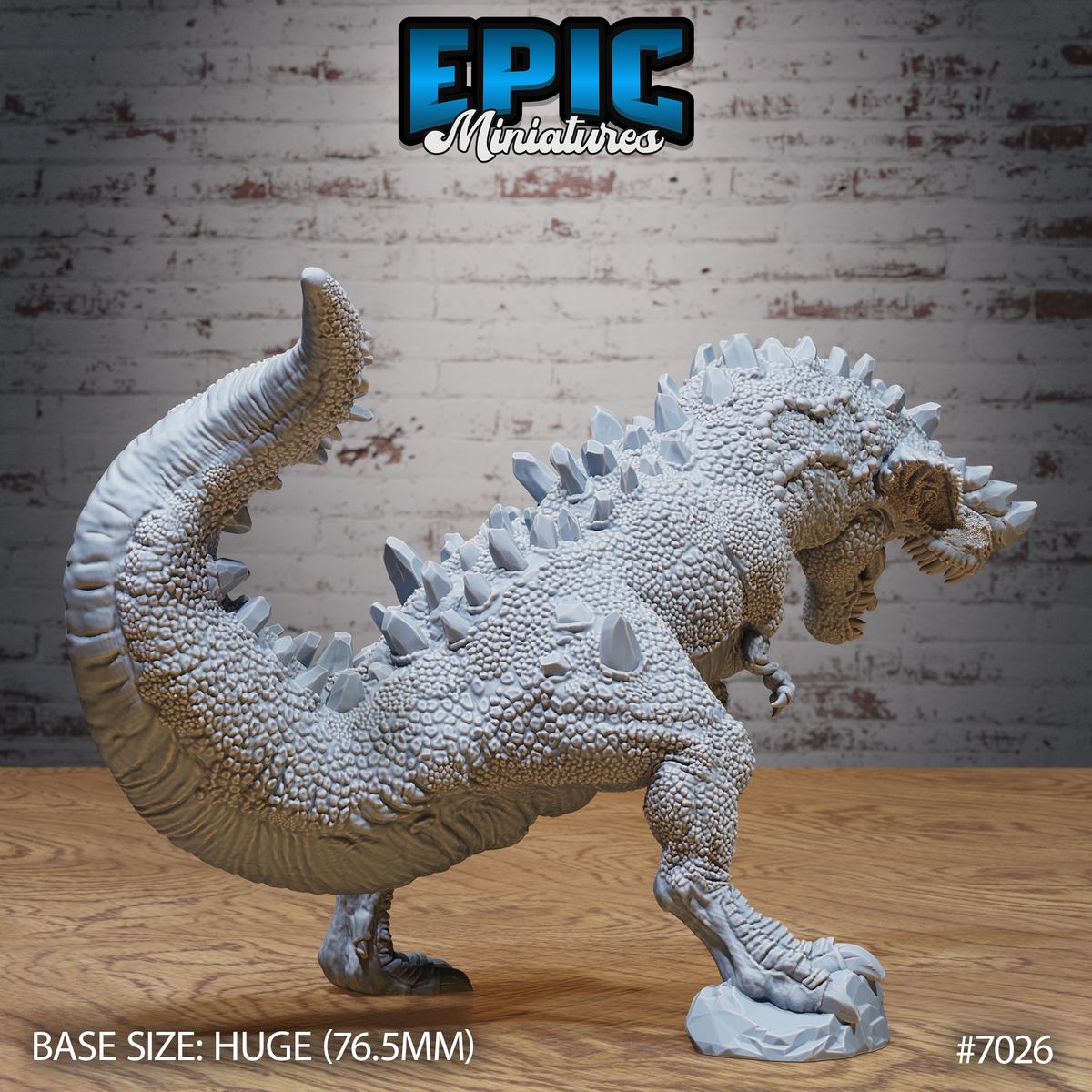 Crystal Rex DND TTRPG Resin Model 76mm Base
