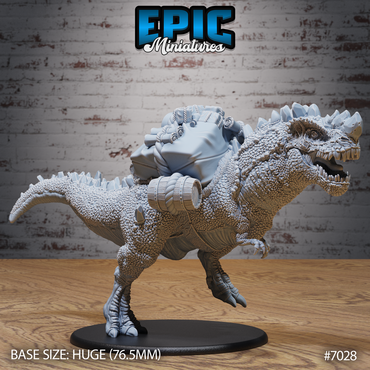 Crystal Rex DND TTRPG Resin Model 76mm Base