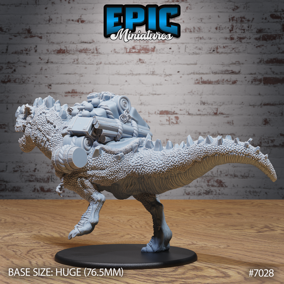 Crystal Rex DND TTRPG Resin Model 76mm Base