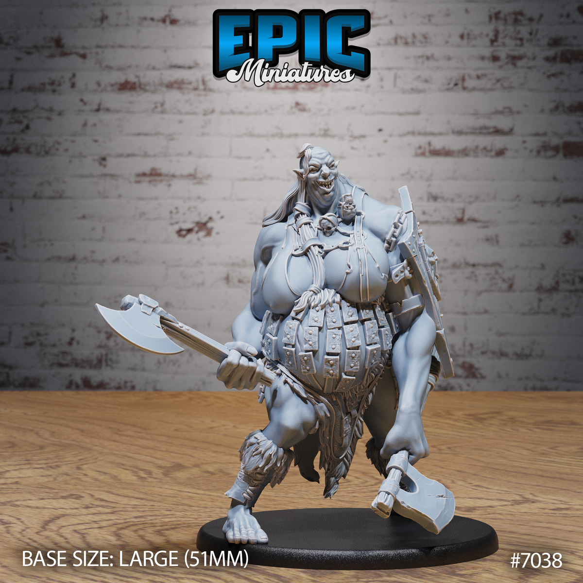 Hill Giantess DND TTRPG Resin Model 51mm Base