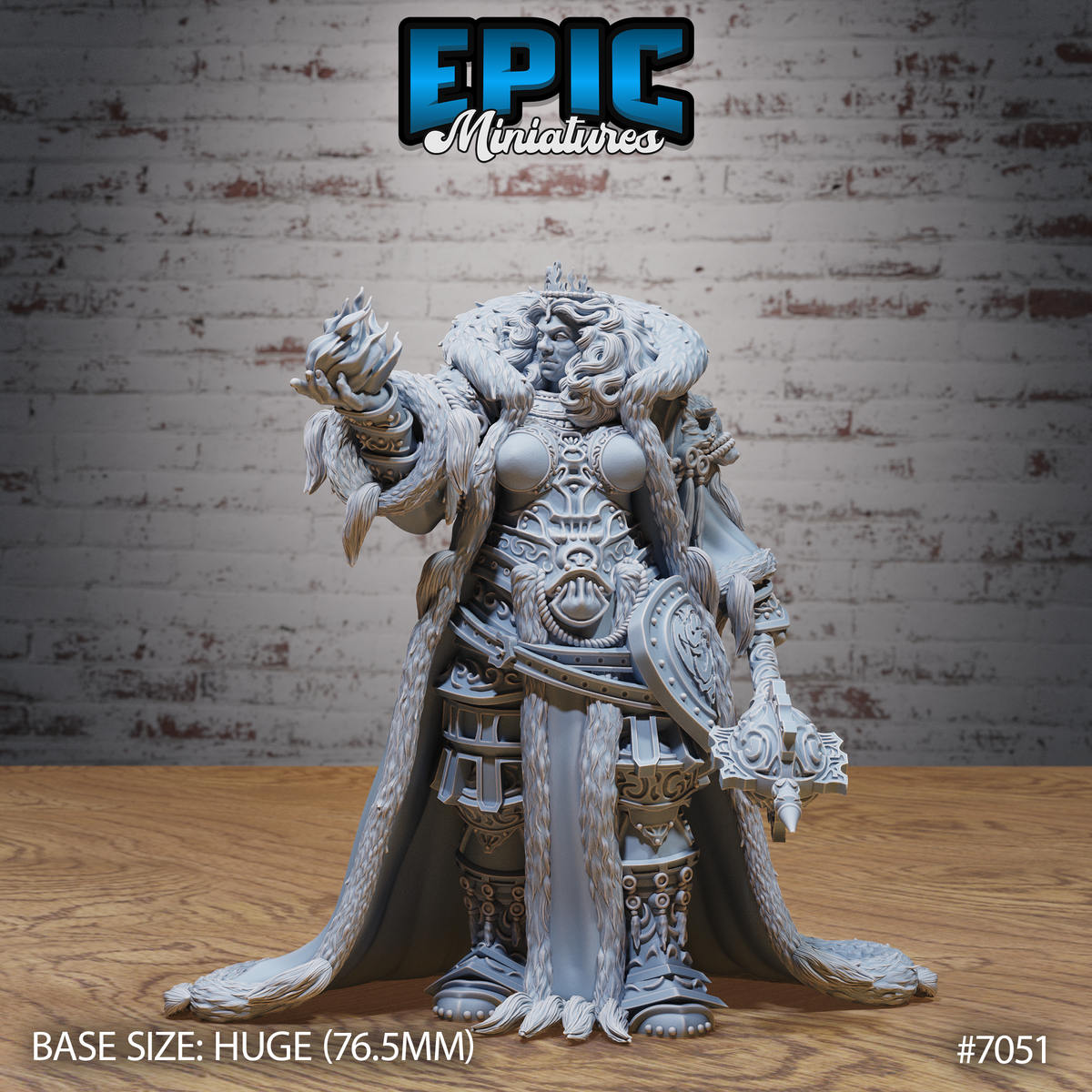 Fire Giantess DND TTRPG Resin Model 76mm Base