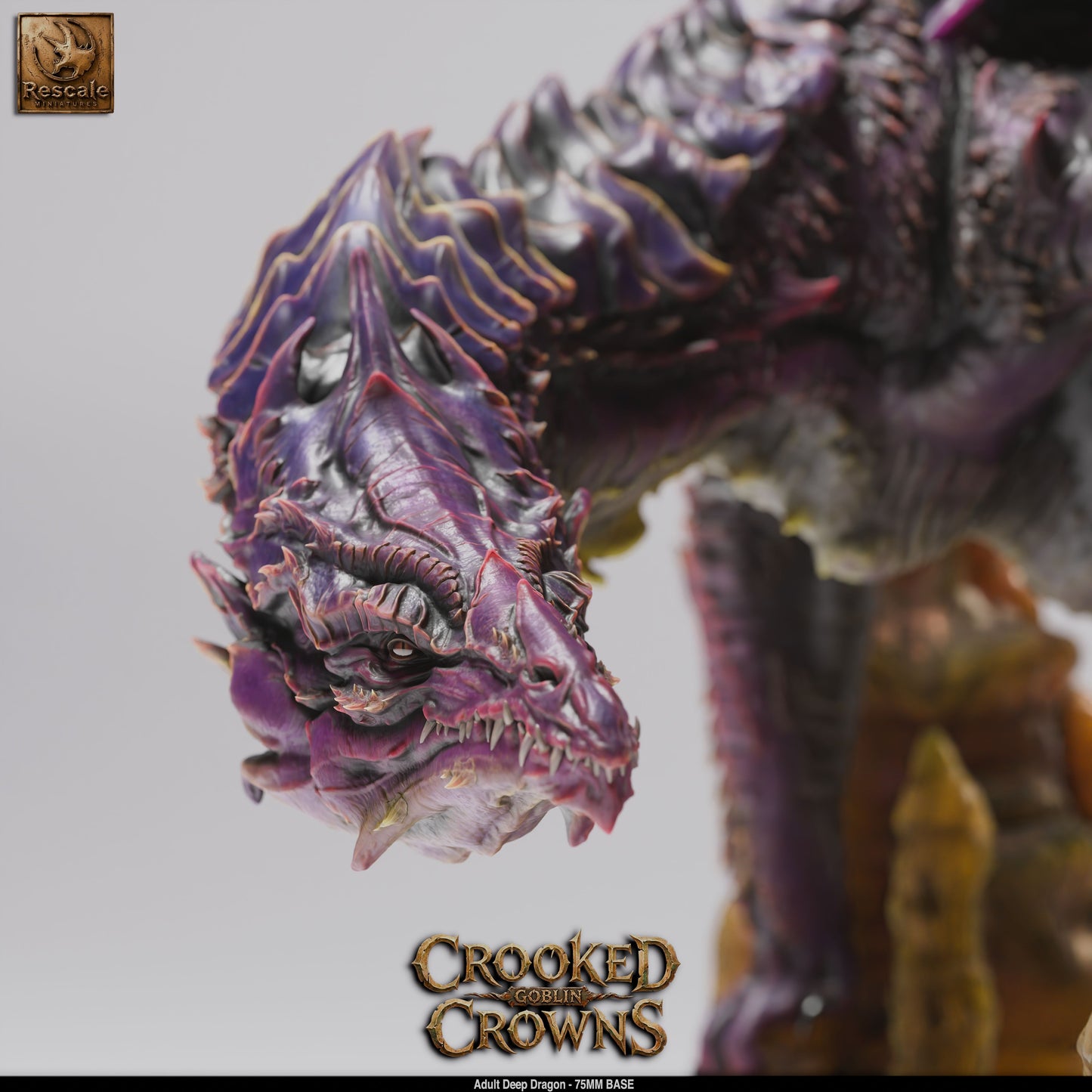 Adult Deep Dragon DND Miniature TTRPG Resin Figure 75mm Base
