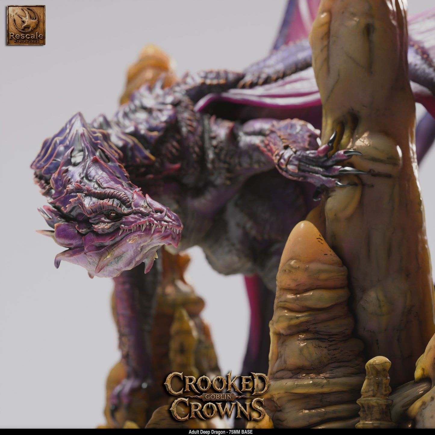 Adult Deep Dragon DND Miniature TTRPG Resin Figure 75mm Base
