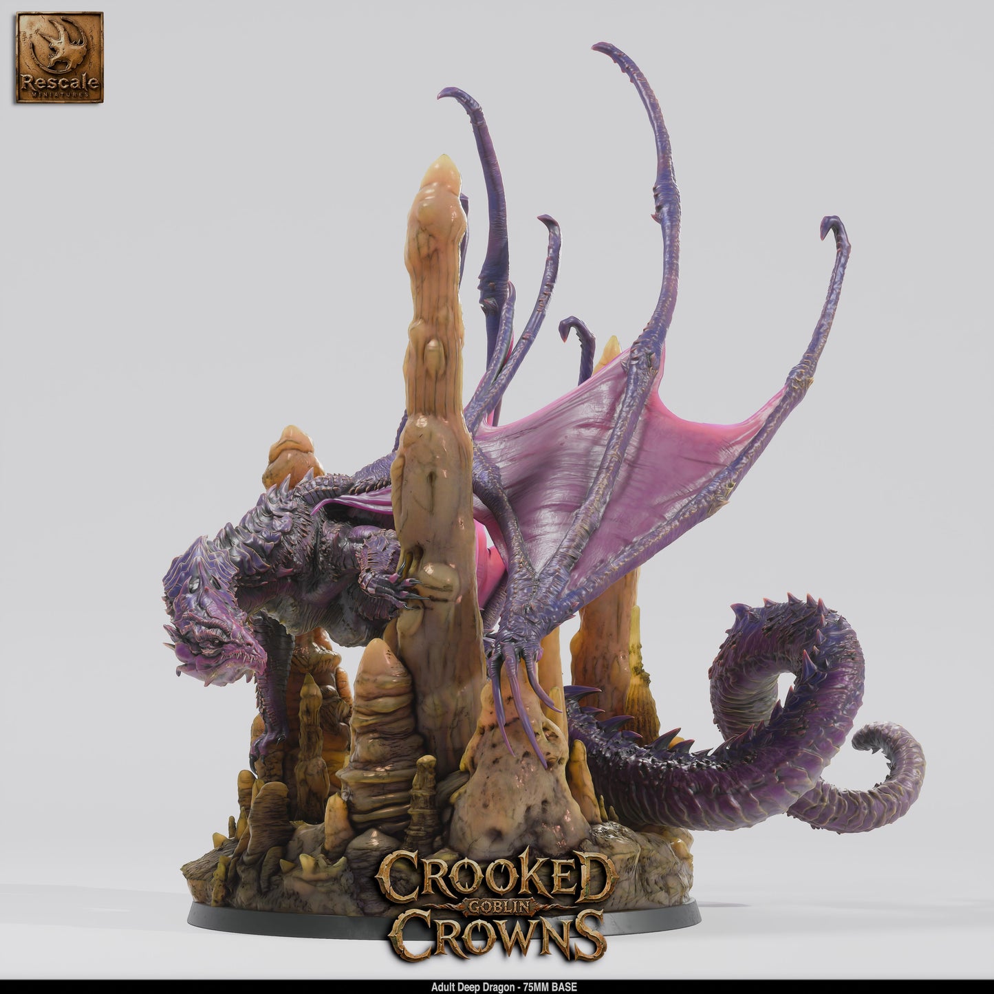 Adult Deep Dragon DND Miniature TTRPG Resin Figure 75mm Base