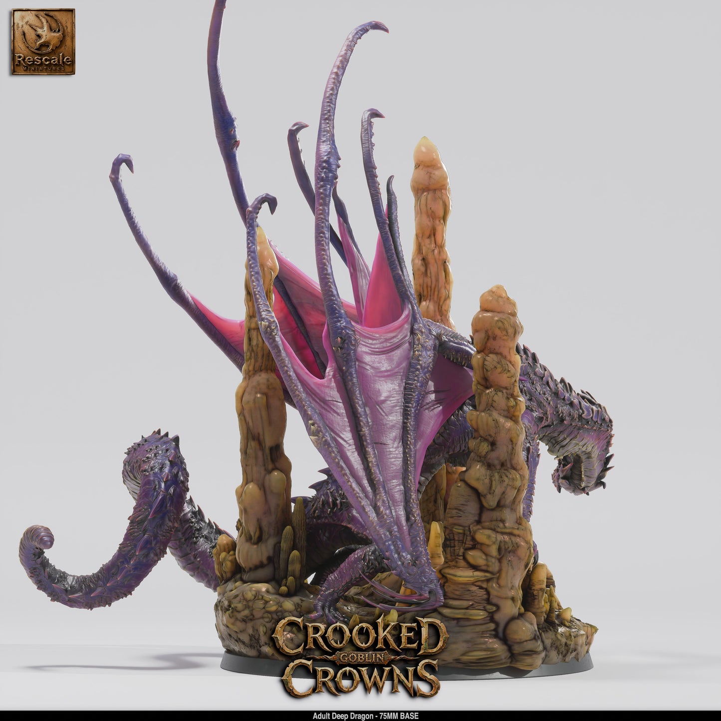 Adult Deep Dragon DND Miniature TTRPG Resin Figure 75mm Base
