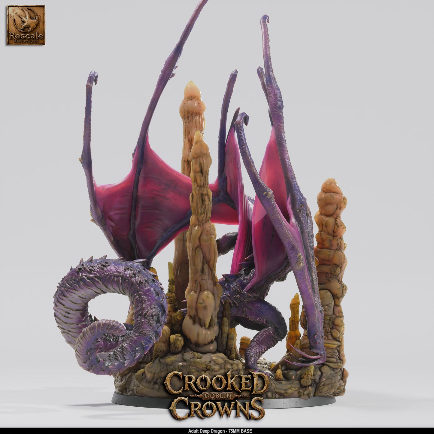 Adult Deep Dragon DND Miniature TTRPG Resin Figure 75mm Base