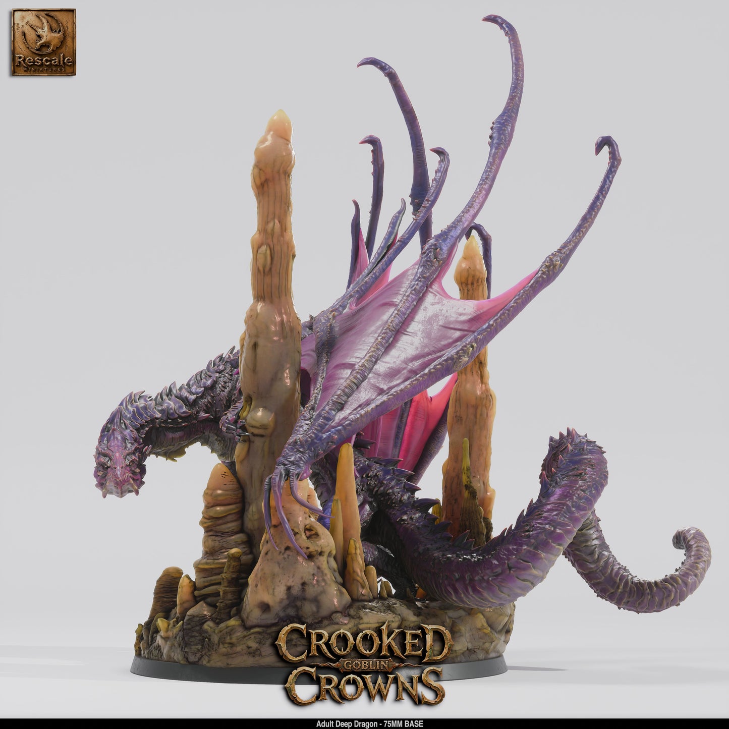 Adult Deep Dragon DND Miniature TTRPG Resin Figure 75mm Base
