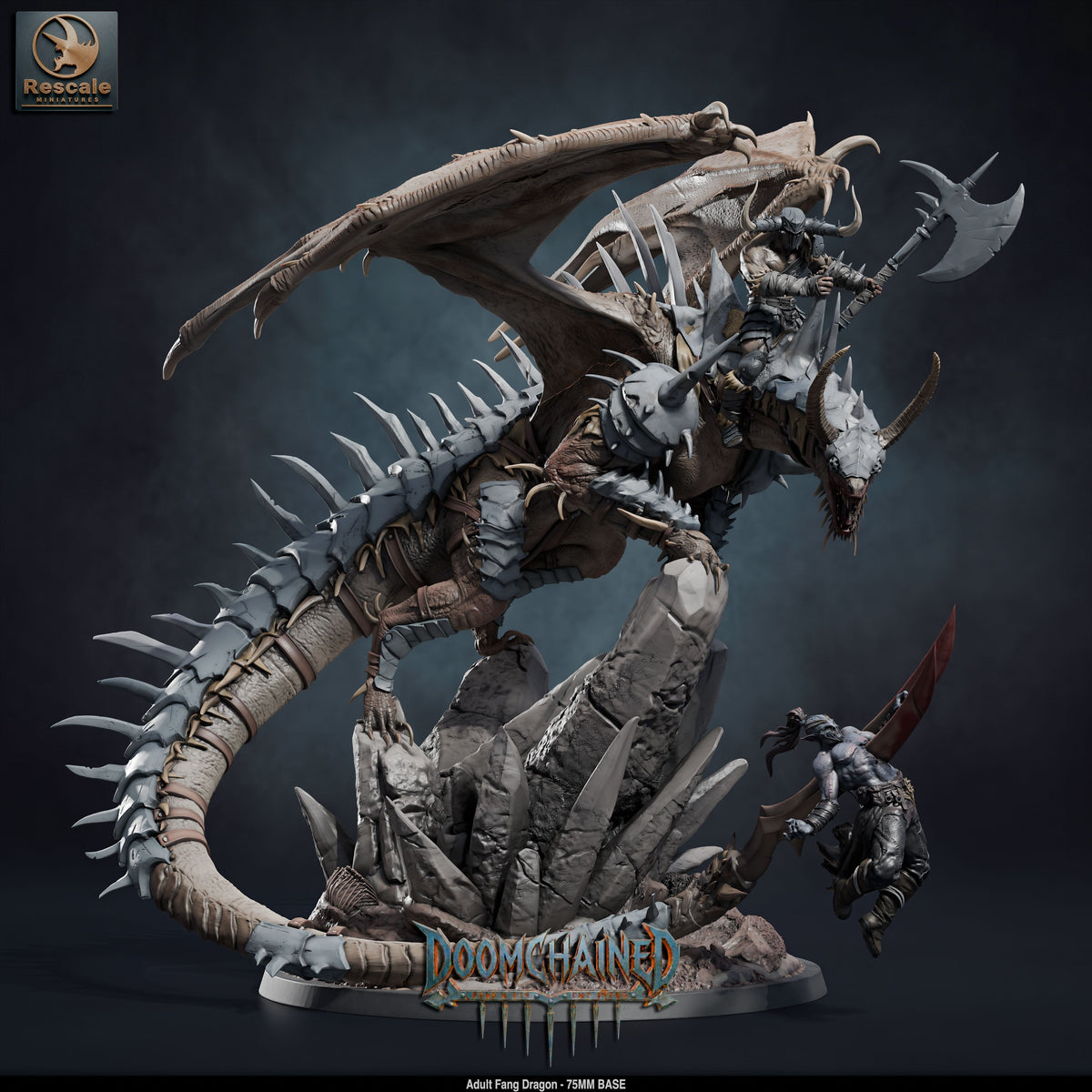 Adult Fang Dragon DND TTRPG Resin Model 75mm Base