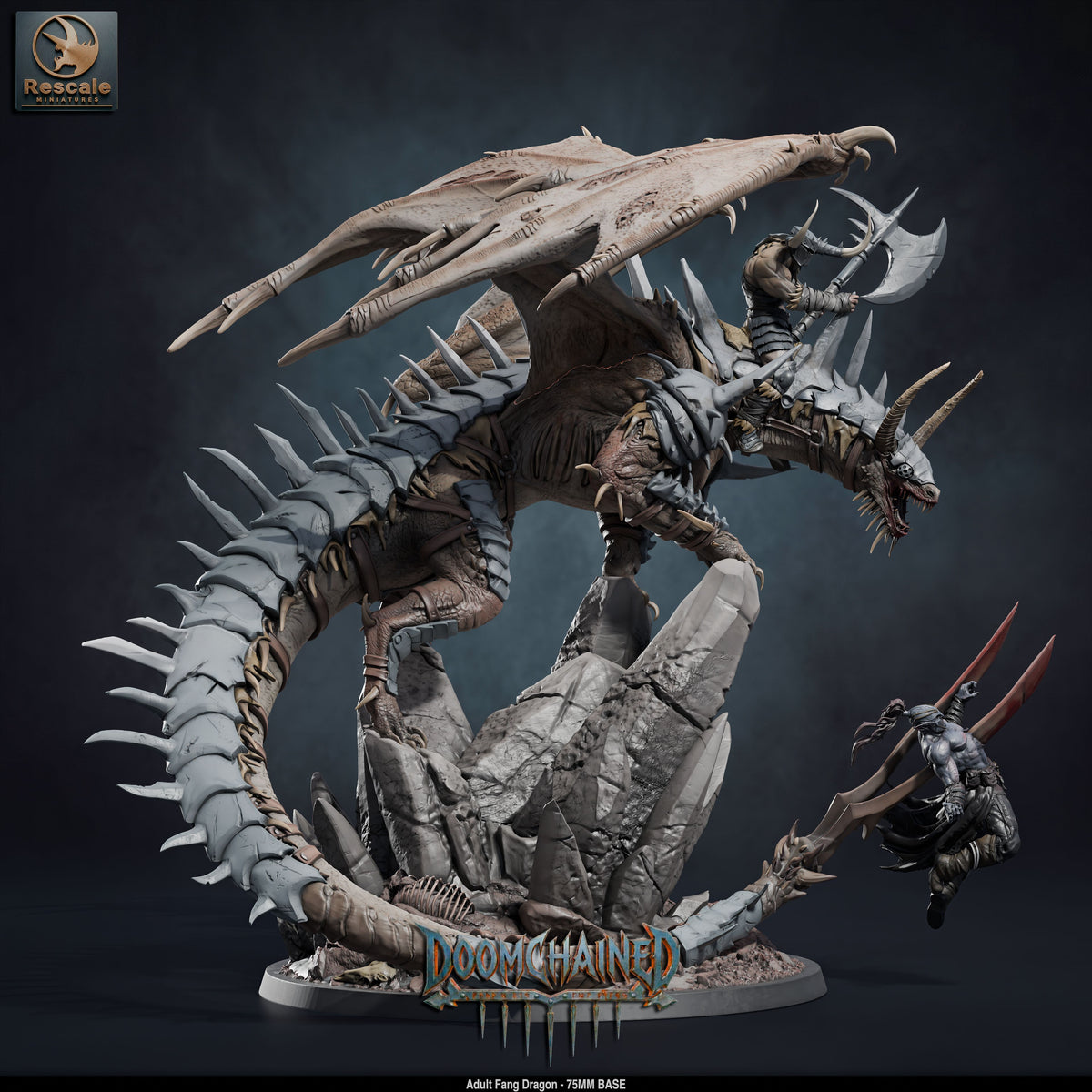 Adult Fang Dragon DND TTRPG Resin Model 75mm Base
