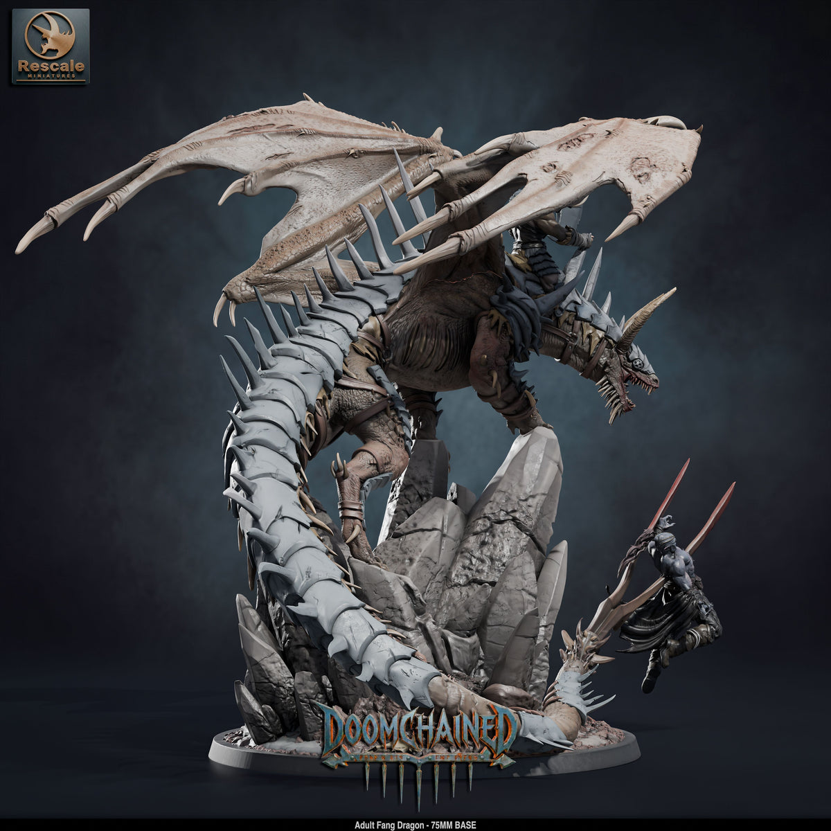 Adult Fang Dragon DND TTRPG Resin Model 75mm Base