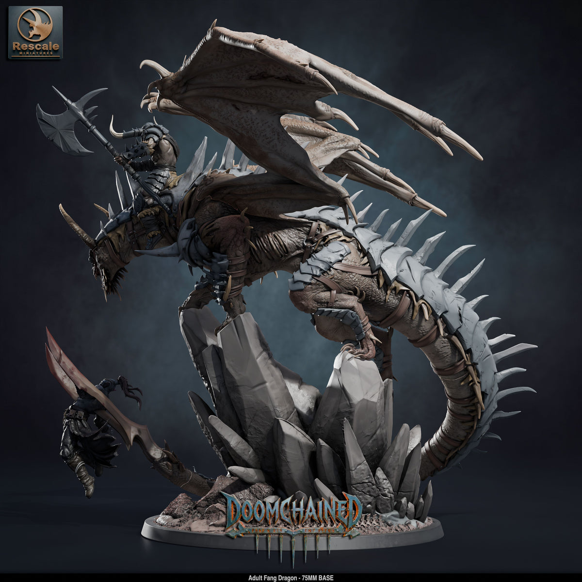 Adult Fang Dragon DND TTRPG Resin Model 75mm Base