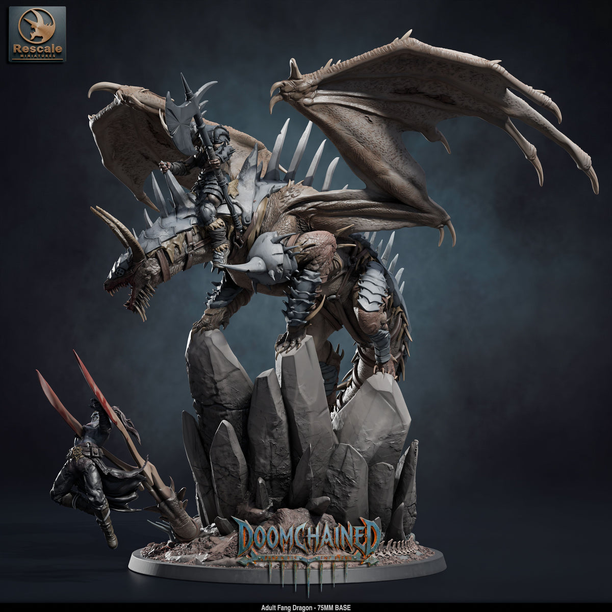 Adult Fang Dragon DND TTRPG Resin Model 75mm Base