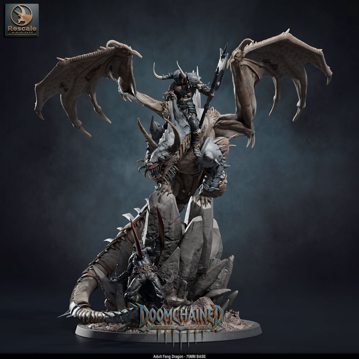 Adult Fang Dragon DND TTRPG Resin Model 75mm Base