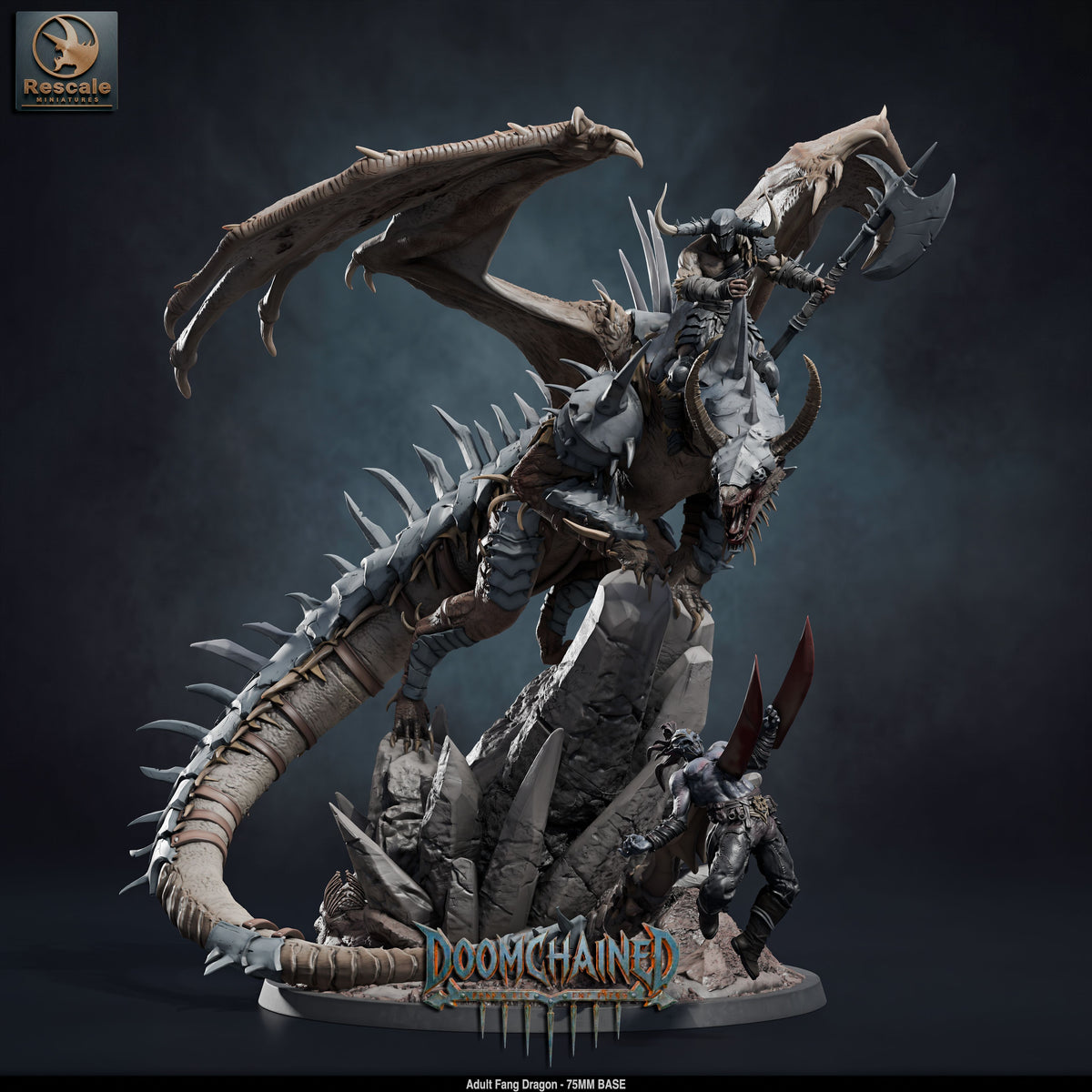 Adult Fang Dragon DND TTRPG Resin Model 75mm Base
