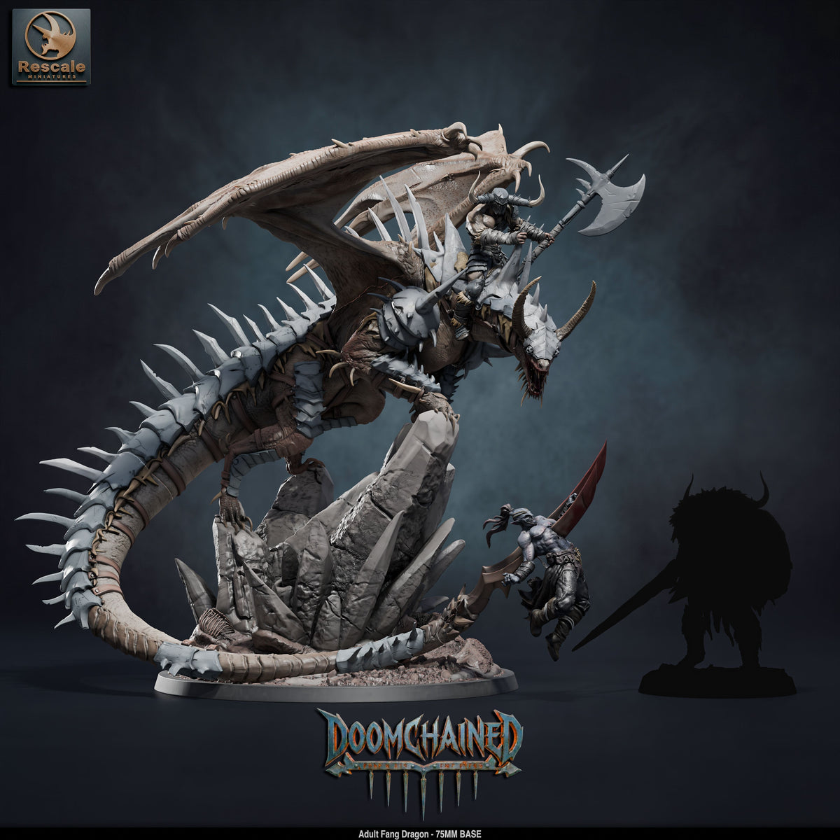 Adult Fang Dragon DND TTRPG Resin Model 75mm Base