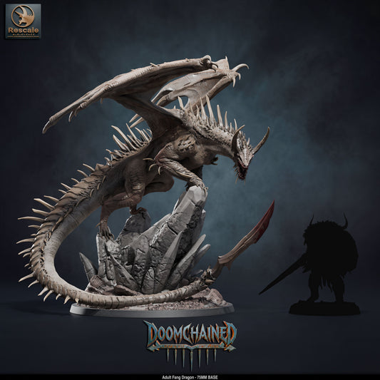 Adult Fang Dragon DND TTRPG Resin Model 75mm Base