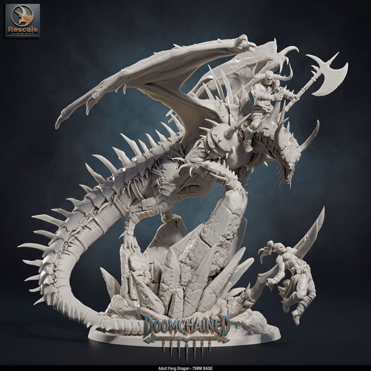 Adult Fang Dragon DND TTRPG Resin Model 75mm Base
