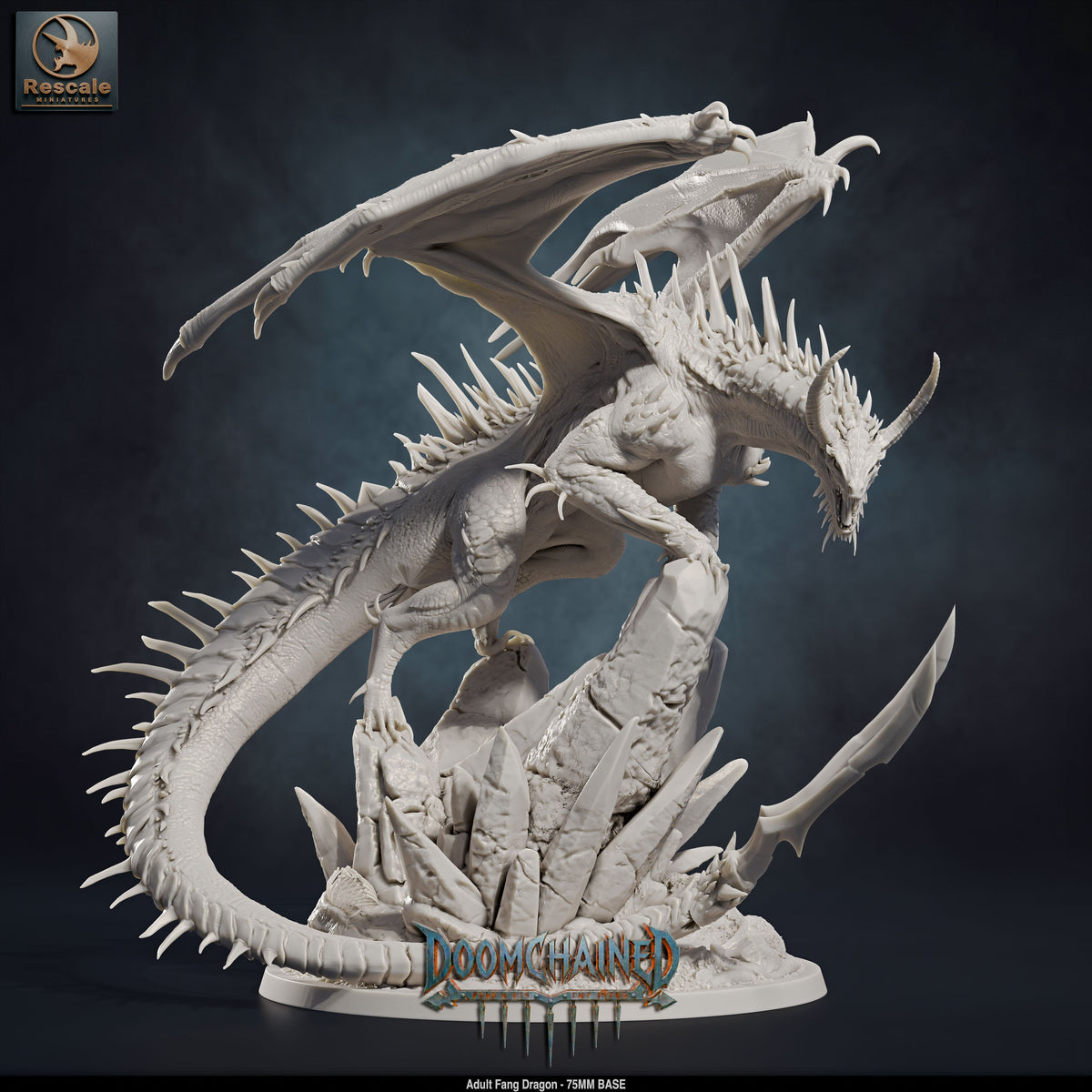 Adult Fang Dragon DND TTRPG Resin Model 75mm Base