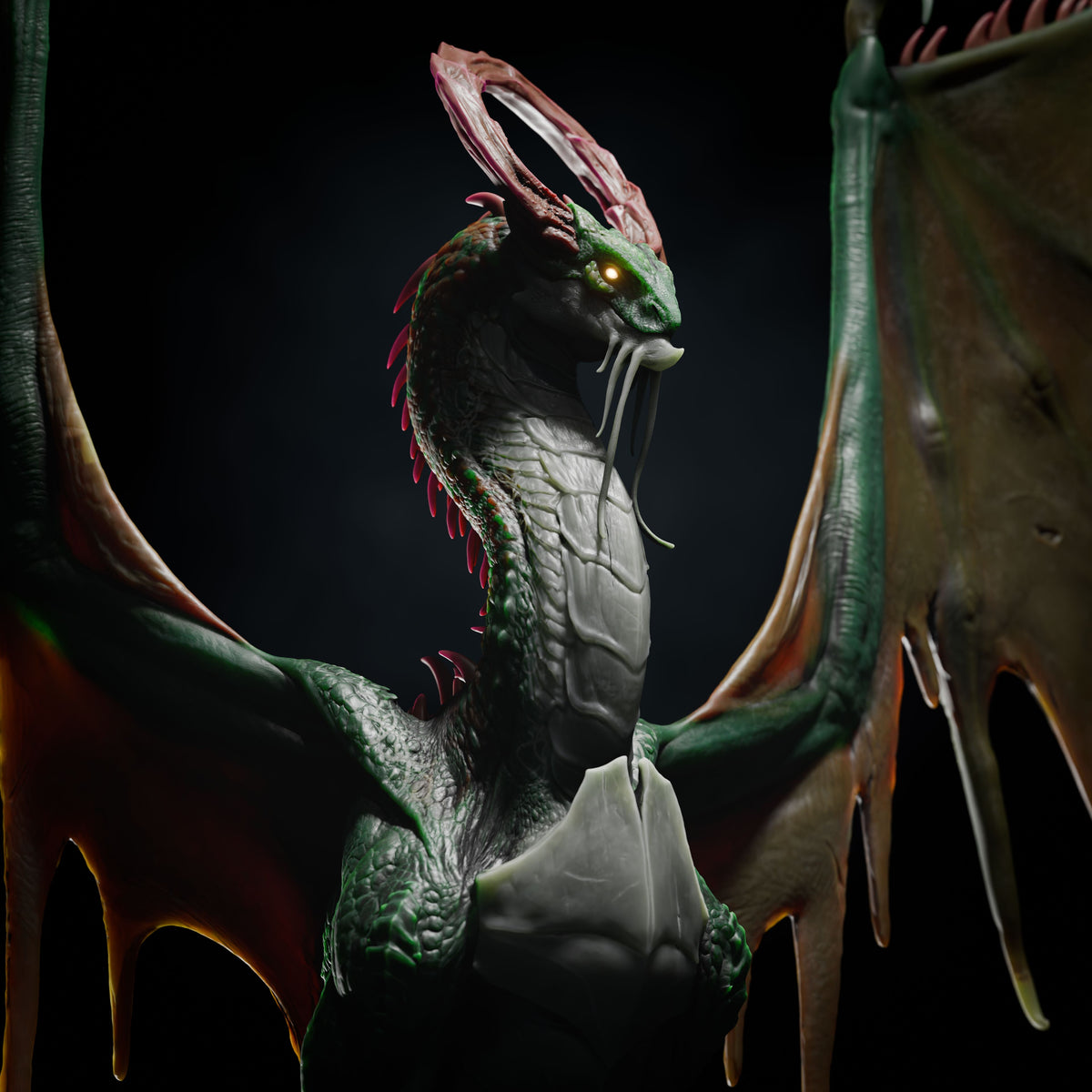 Adult Spirit Dragon DND TTRPG Resin Model 75mm Base