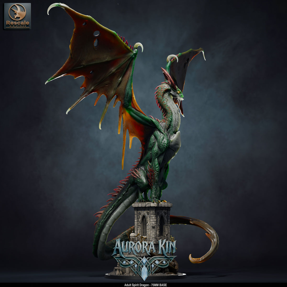 Adult Spirit Dragon DND TTRPG Resin Model 75mm Base