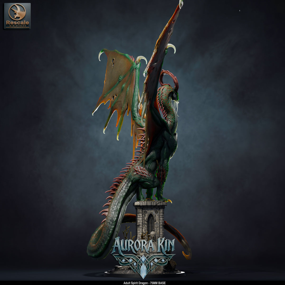 Adult Spirit Dragon DND TTRPG Resin Model 75mm Base