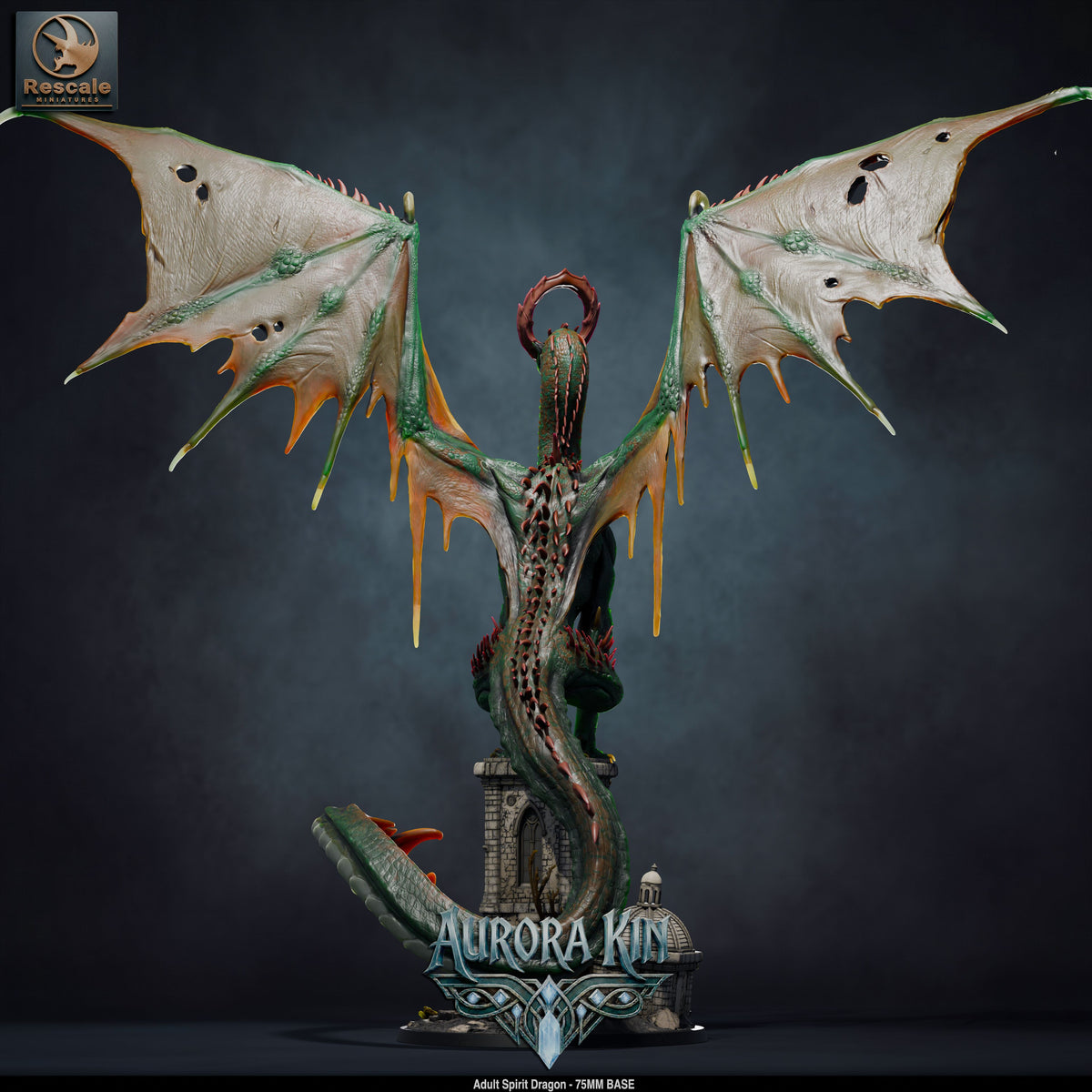 Adult Spirit Dragon DND TTRPG Resin Model 75mm Base