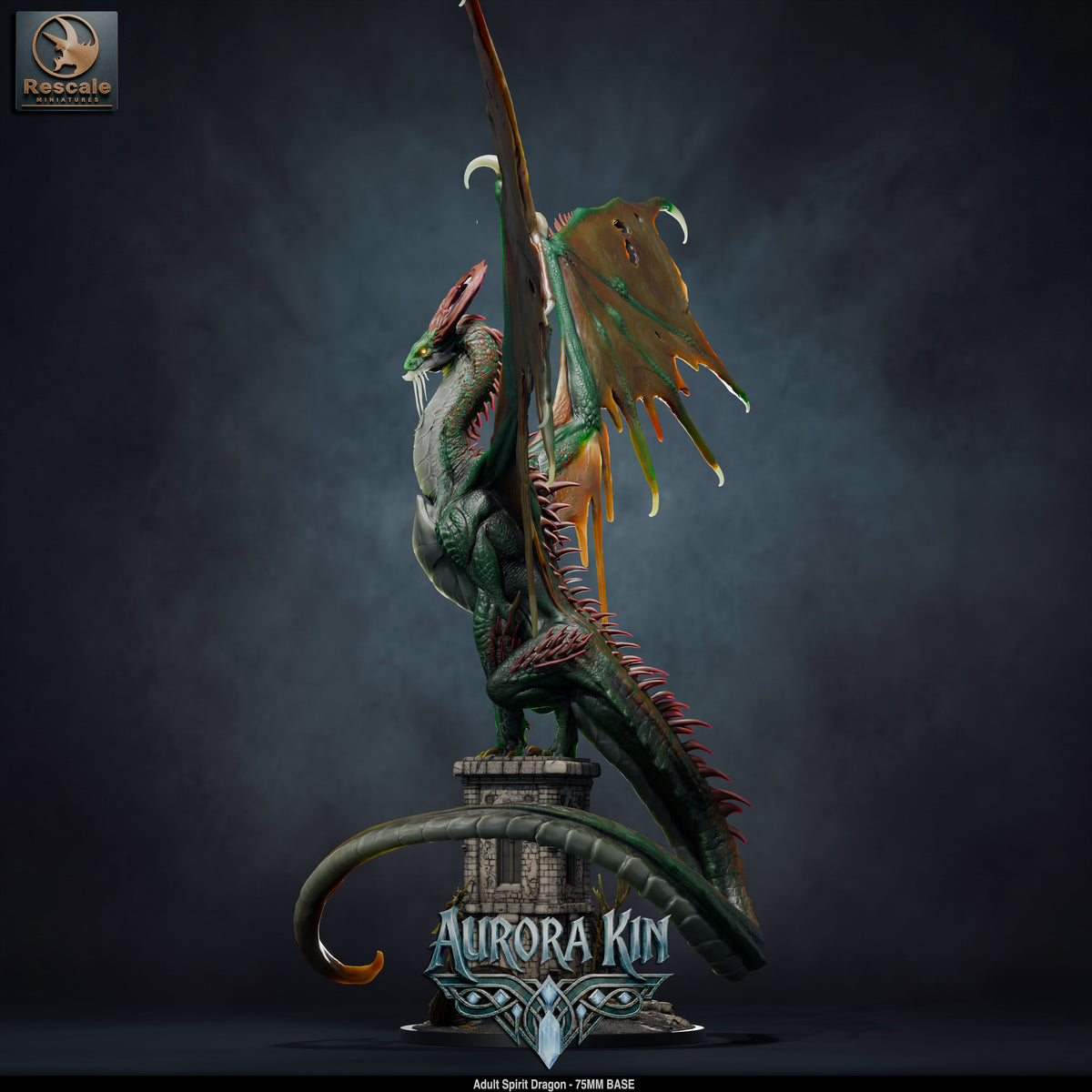 Adult Spirit Dragon DND TTRPG Resin Model 75mm Base