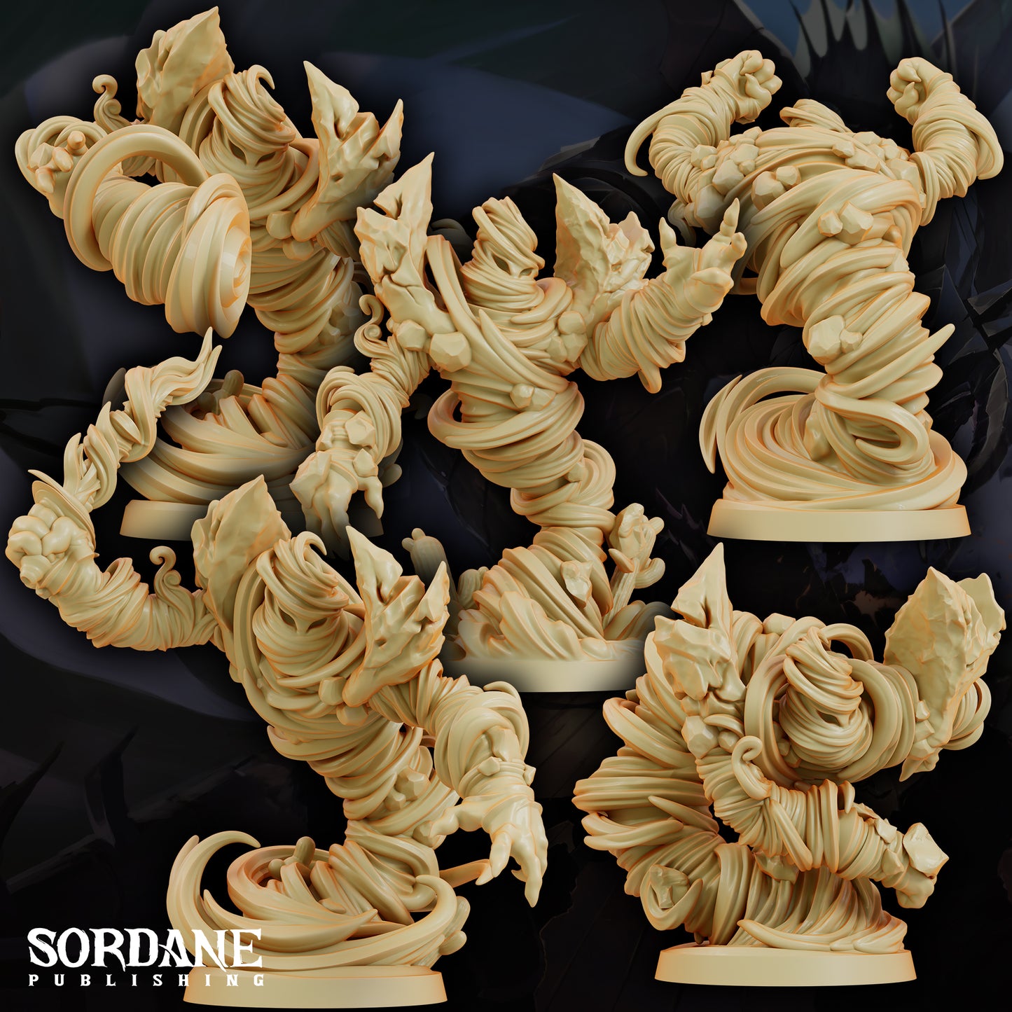 Air Elemental DND Miniature TTRPG Resin Figure 50mm Base