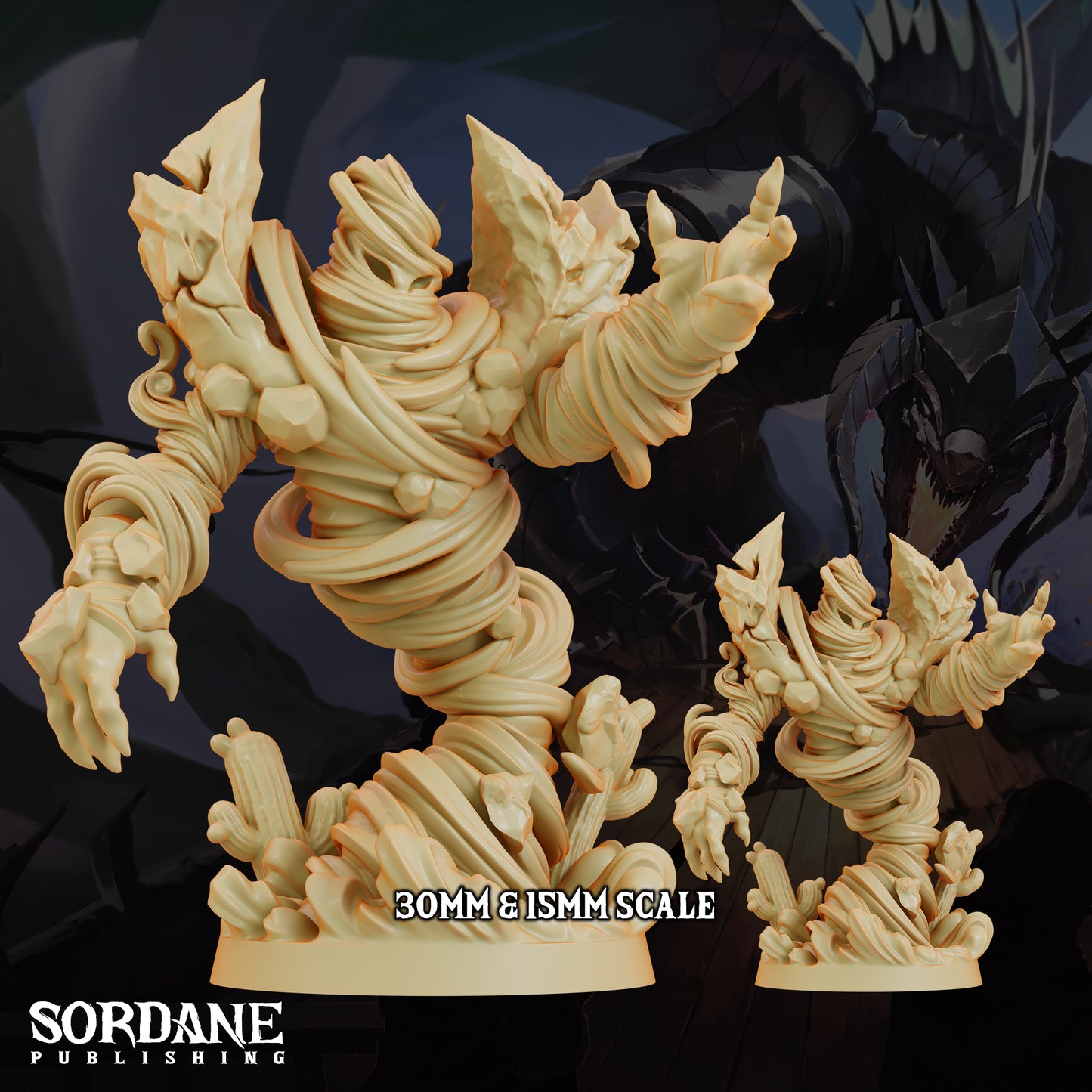 Air Elemental DND Miniature TTRPG Resin Figure 50mm Base