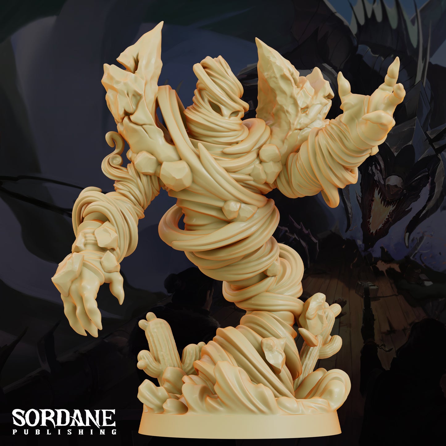 Air Elemental DND Miniature TTRPG Resin Figure 50mm Base