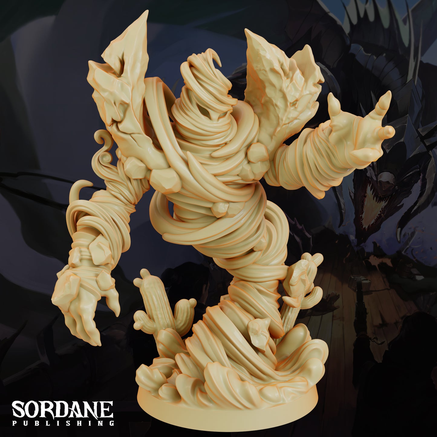 Air Elemental DND Miniature TTRPG Resin Figure 50mm Base