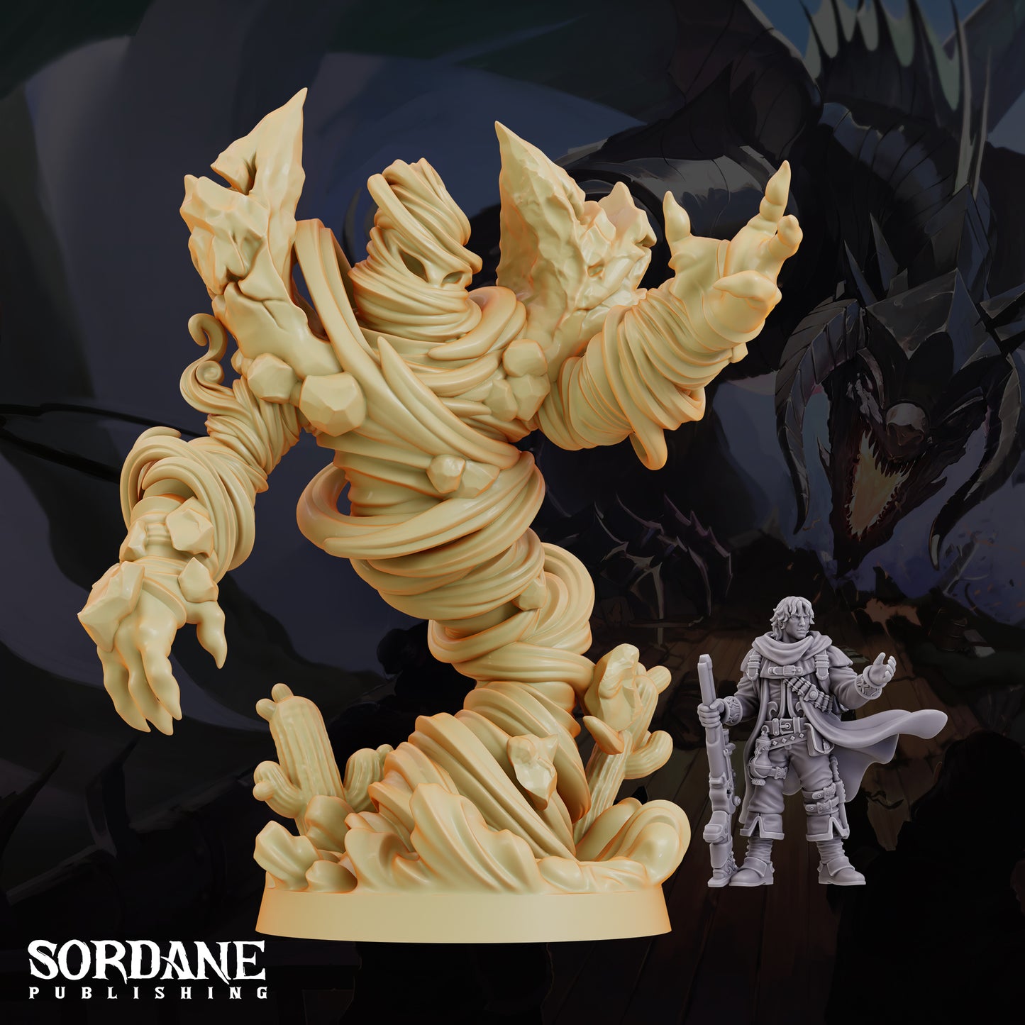 Air Elemental DND Miniature TTRPG Resin Figure 50mm Base