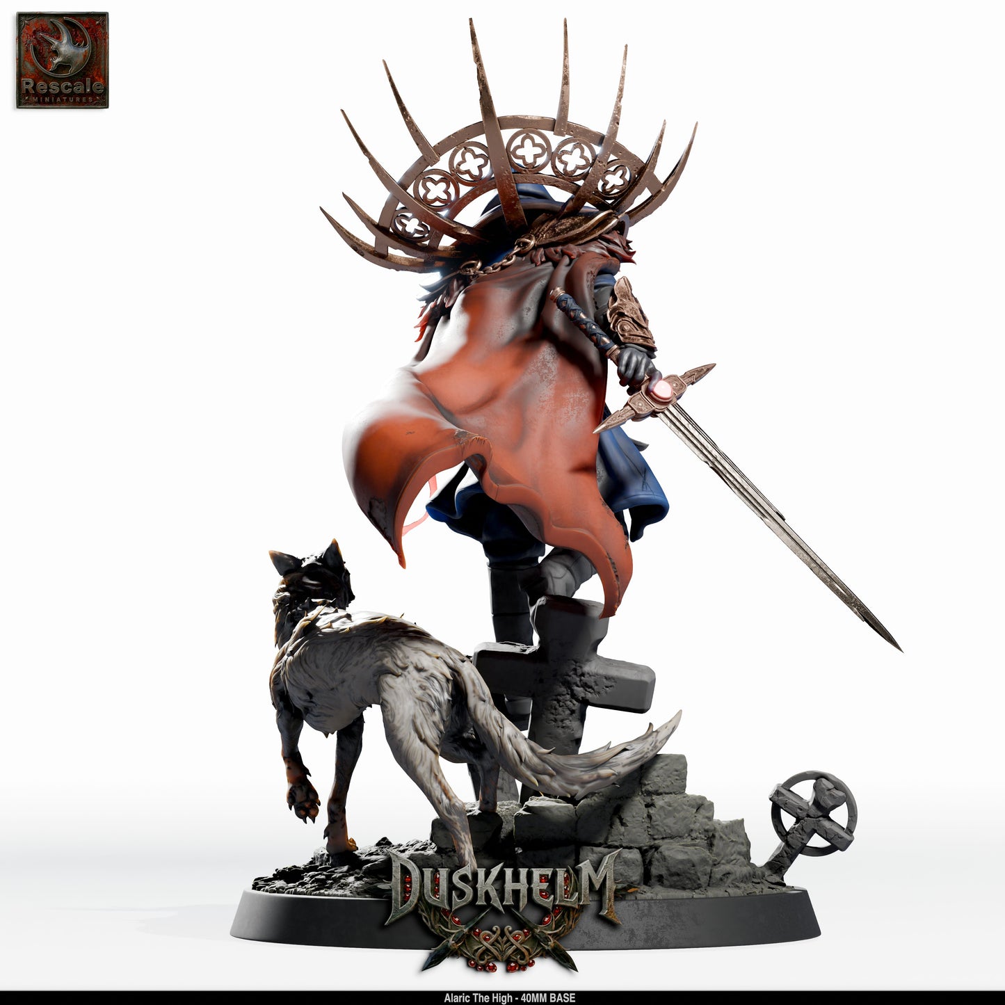 Alaric the High Human King DND Miniature TTRPG Resin Figure 40mm Base