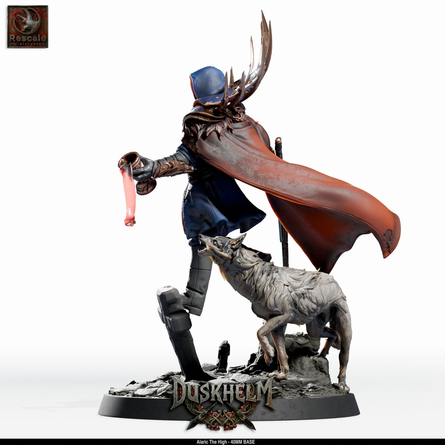 Alaric the High Human King DND Miniature TTRPG Resin Figure 40mm Base