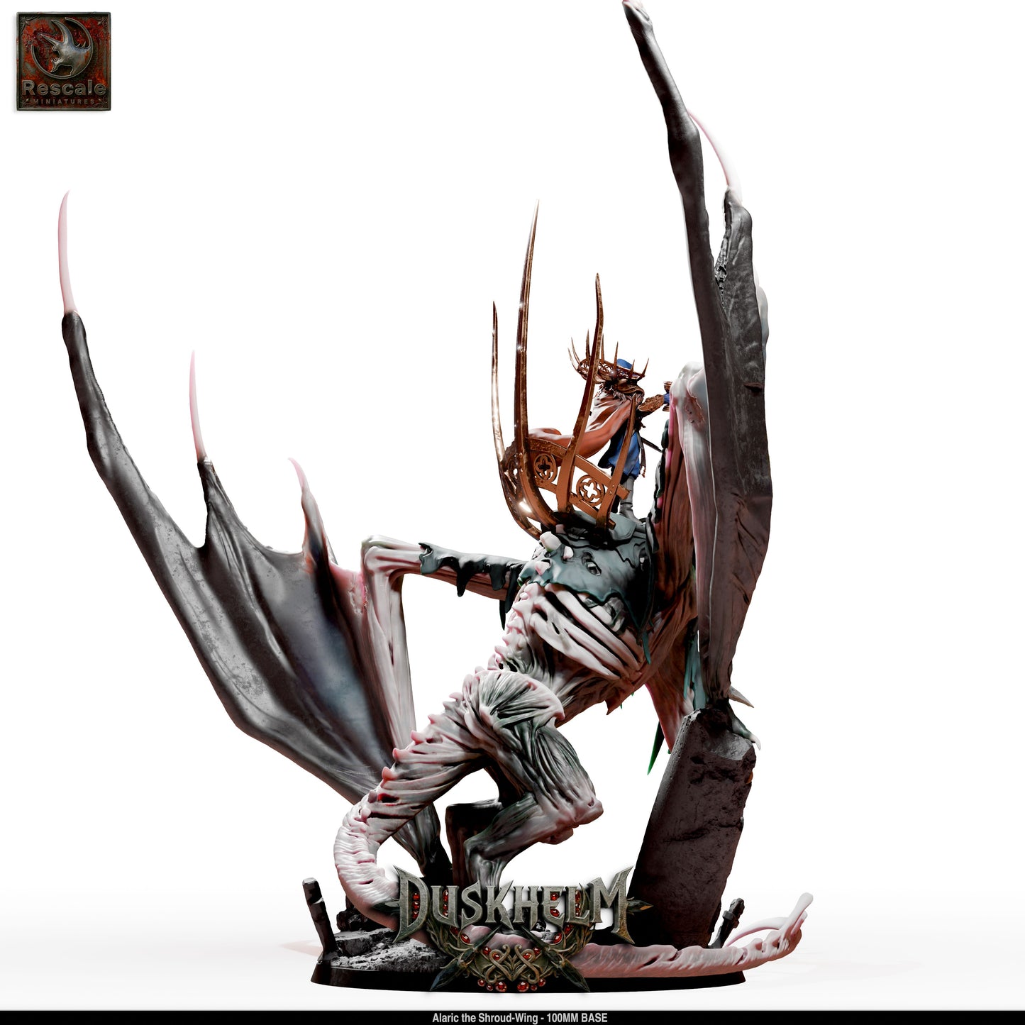Shroudwing Mournwing Dragon DND Miniature TTRPG Resin Figure 100mm Base