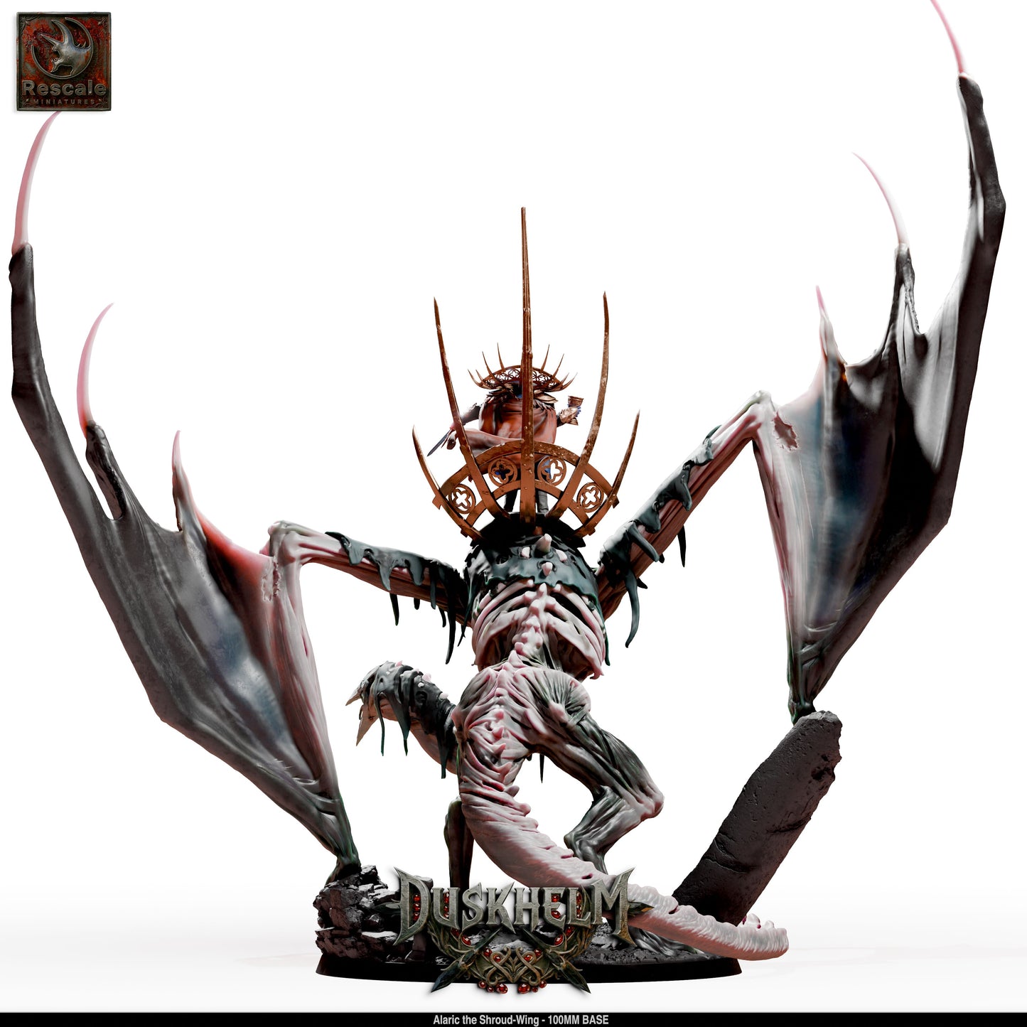 Shroudwing Mournwing Dragon DND Miniature TTRPG Resin Figure 100mm Base