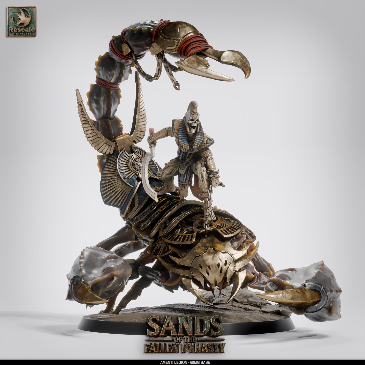 Amenti Legion Giant Scorpion Riders | Desert Cavalry Warband | Resin Tabletop RPG Figure | 60mm Base