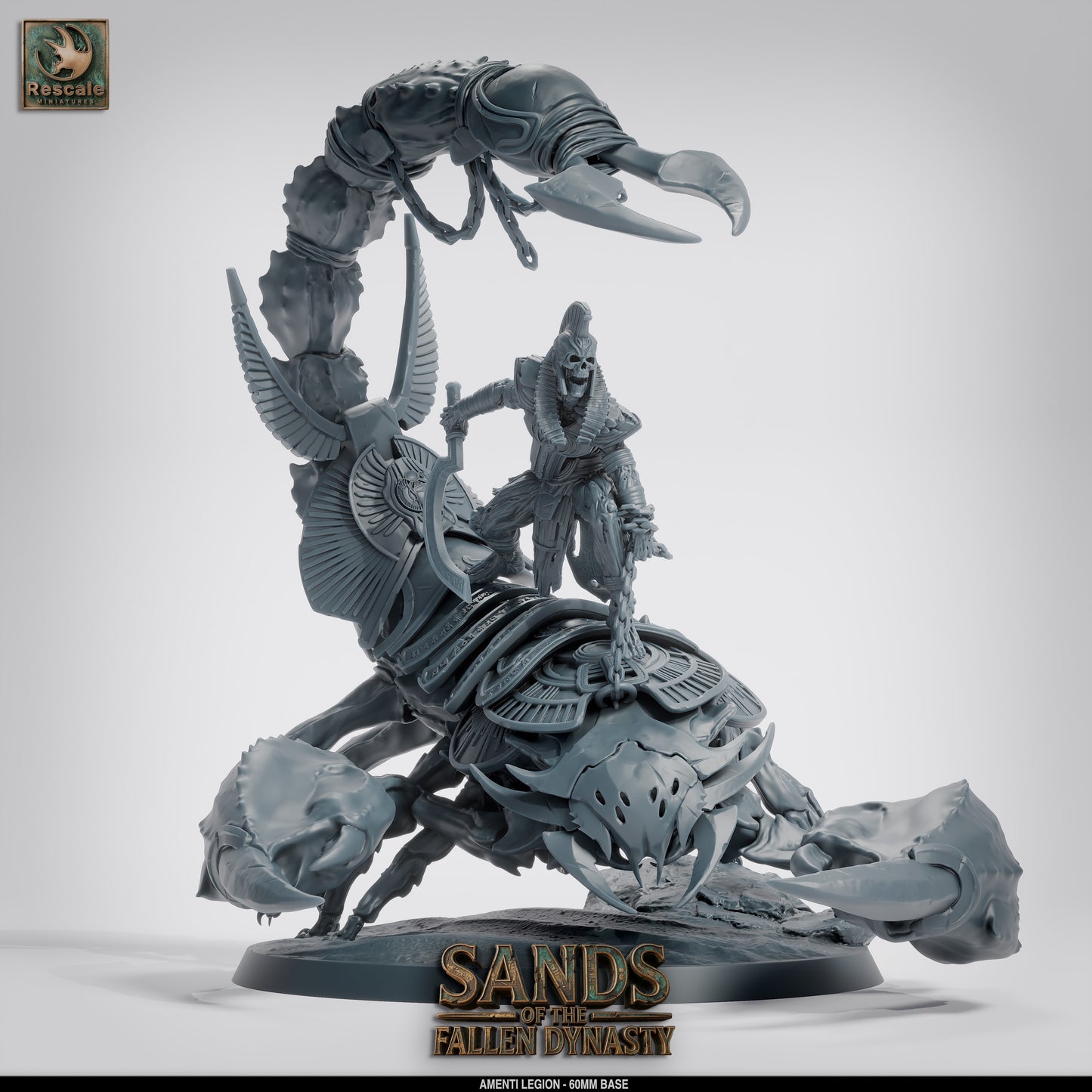 Amenti Legion Giant Scorpion Riders | Desert Cavalry Warband | Resin Tabletop RPG Figure | 60mm Base
