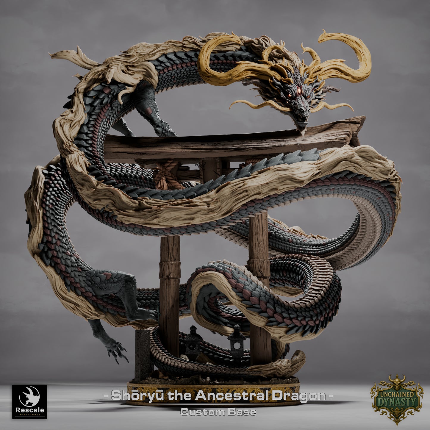 Shoryu the Ancestral Dragon D&D Miniature | Legendary Eastern Dragon Figure | Resin 3D Printed Tabletop RPG Model | Custom Base