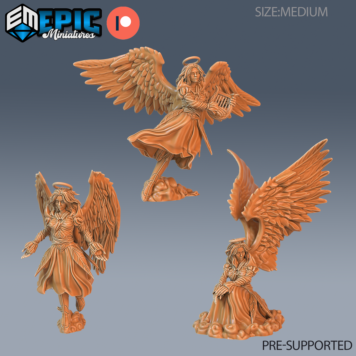 Angel Female DND Miniature TTRPG Resin Figure 25mm Base