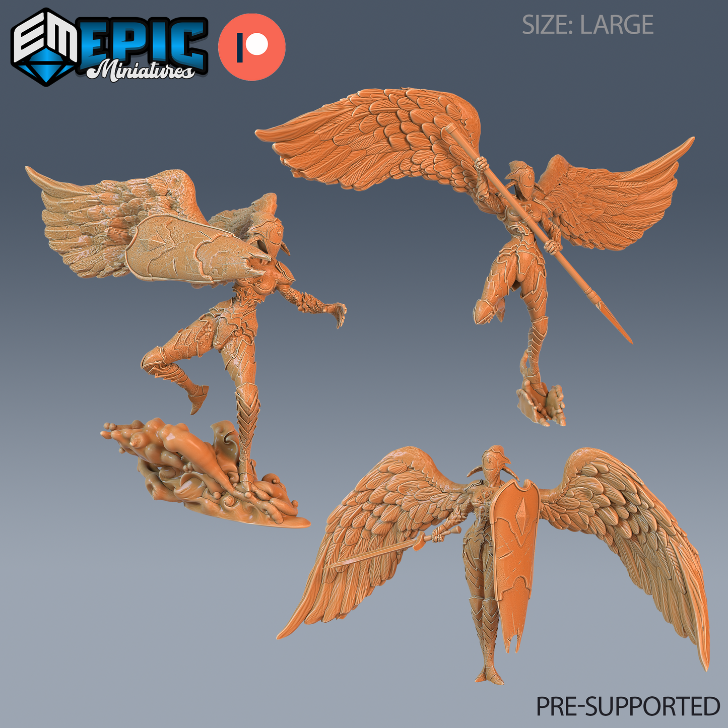 Animated Angel Statue DND TTRPG Resin Model 51mm Base