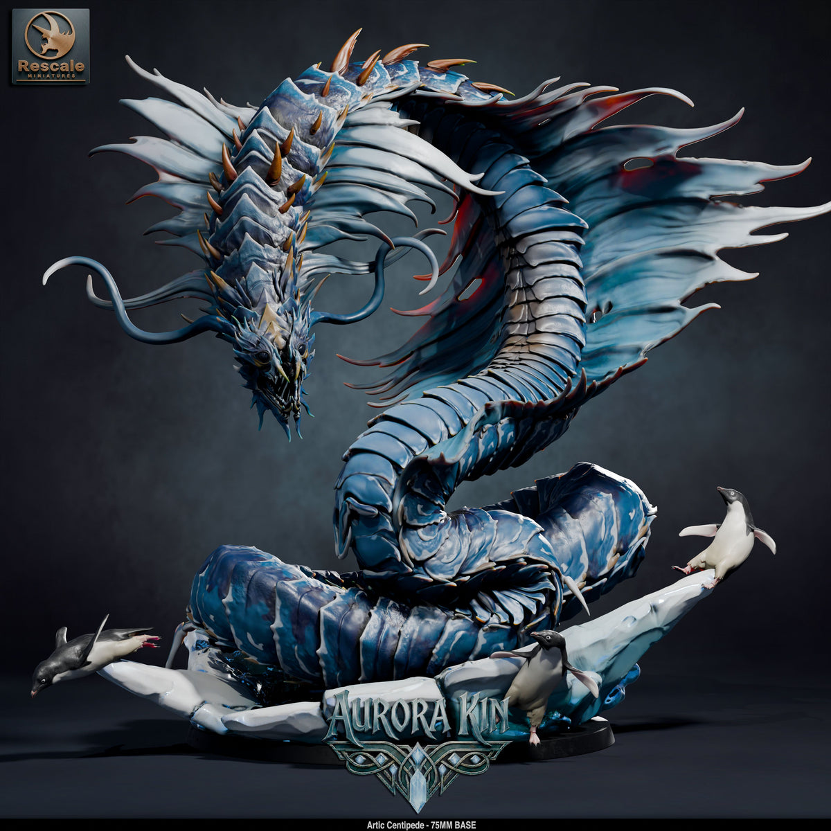 Arctic Centipede DND TTRPG Resin Model 75mm Base