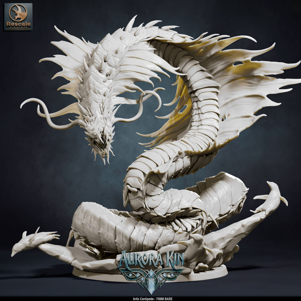 Arctic Centipede DND TTRPG Resin Model 75mm Base