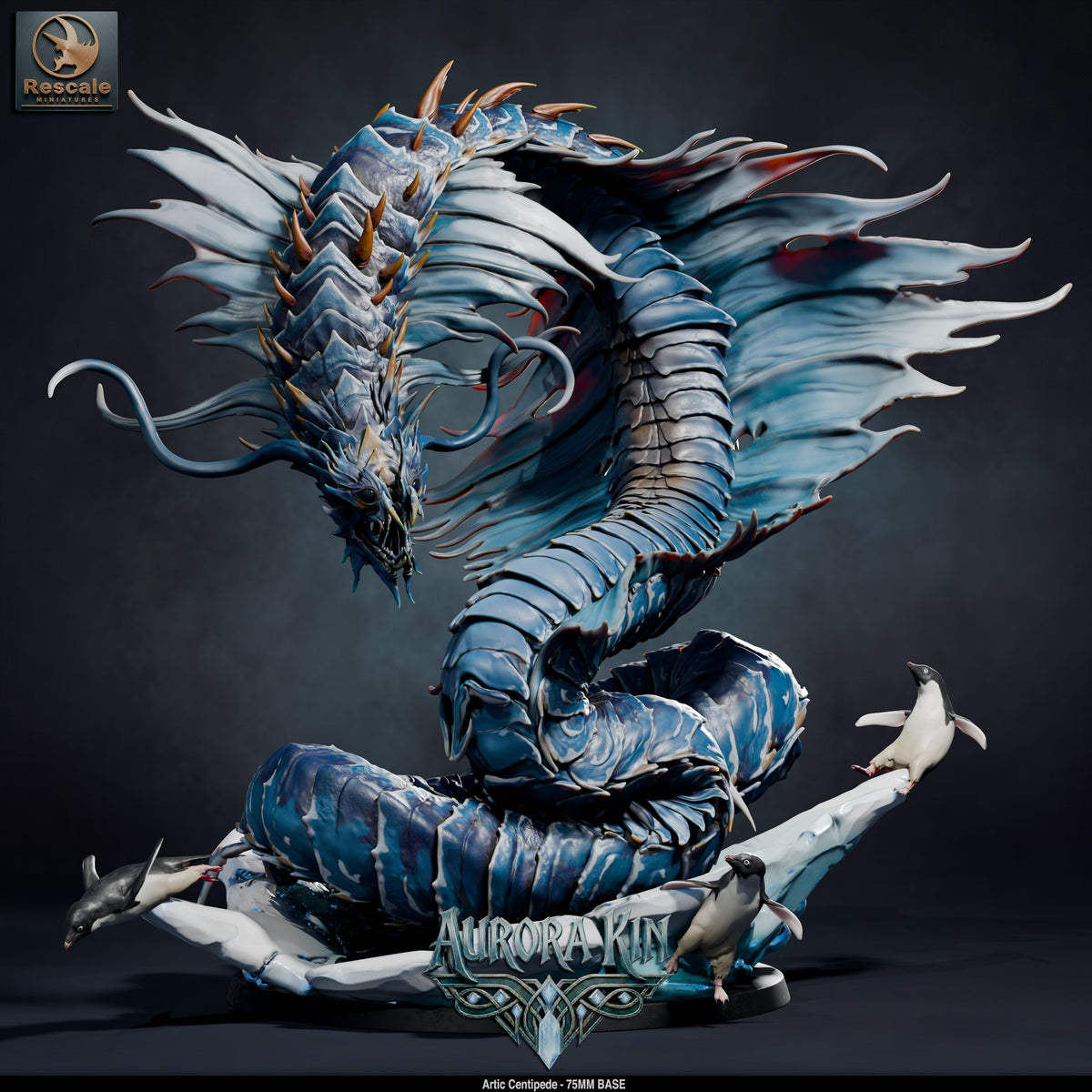 Arctic Centipede DND TTRPG Resin Model 75mm Base