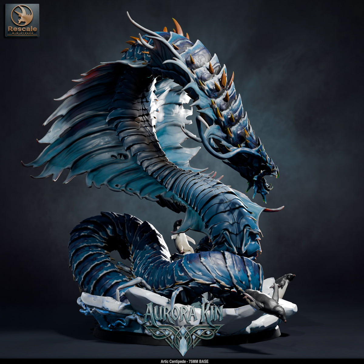 Arctic Centipede DND TTRPG Resin Model 75mm Base