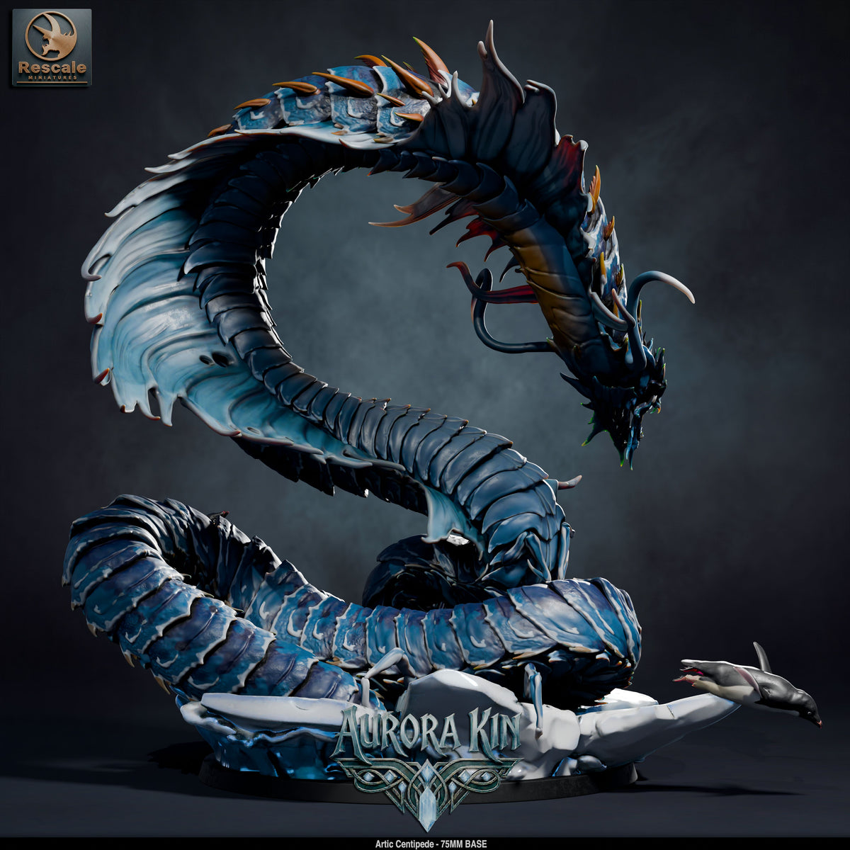 Arctic Centipede DND TTRPG Resin Model 75mm Base