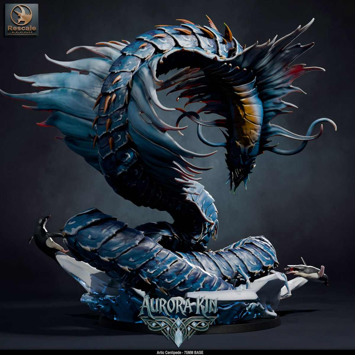 Arctic Centipede DND TTRPG Resin Model 75mm Base