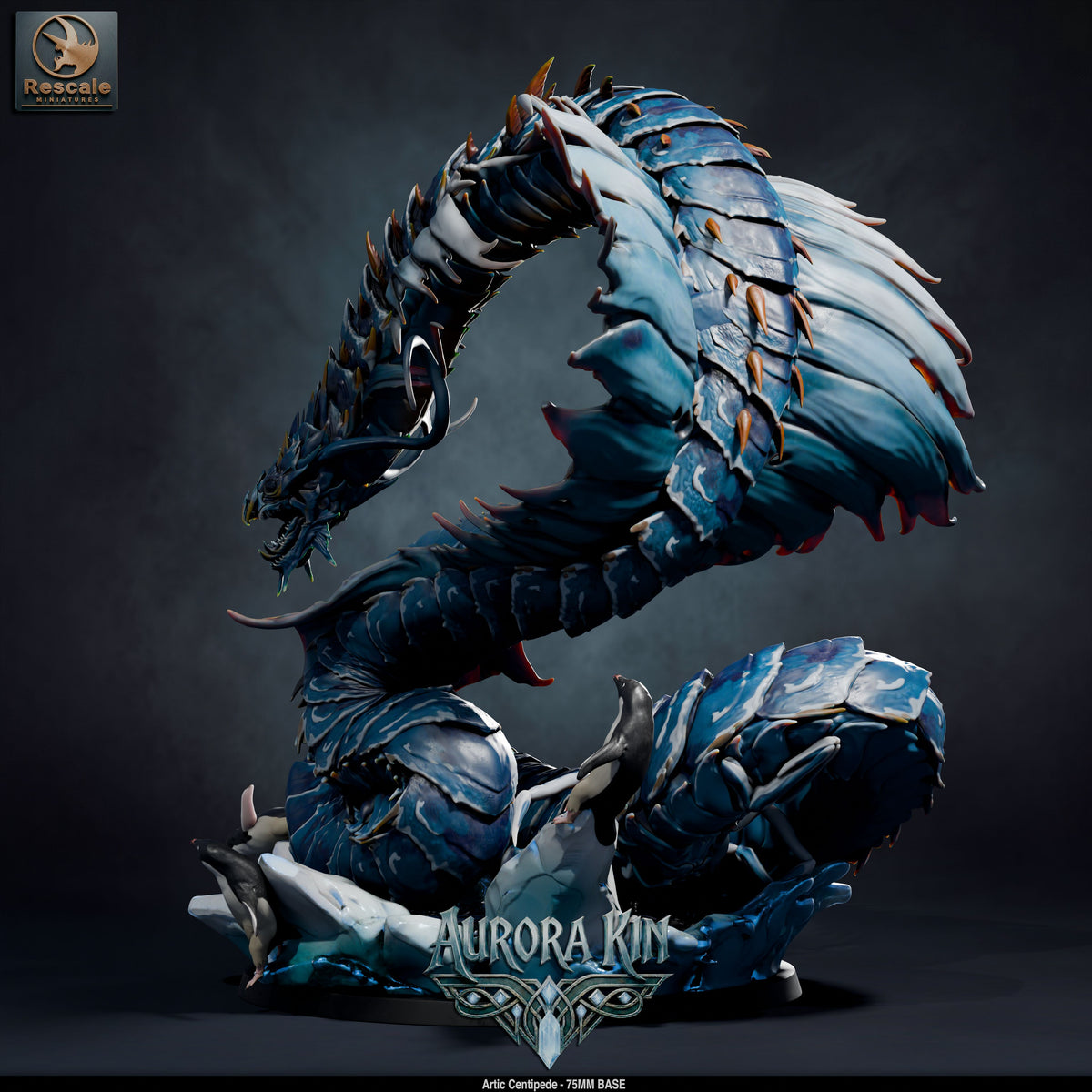 Arctic Centipede DND TTRPG Resin Model 75mm Base