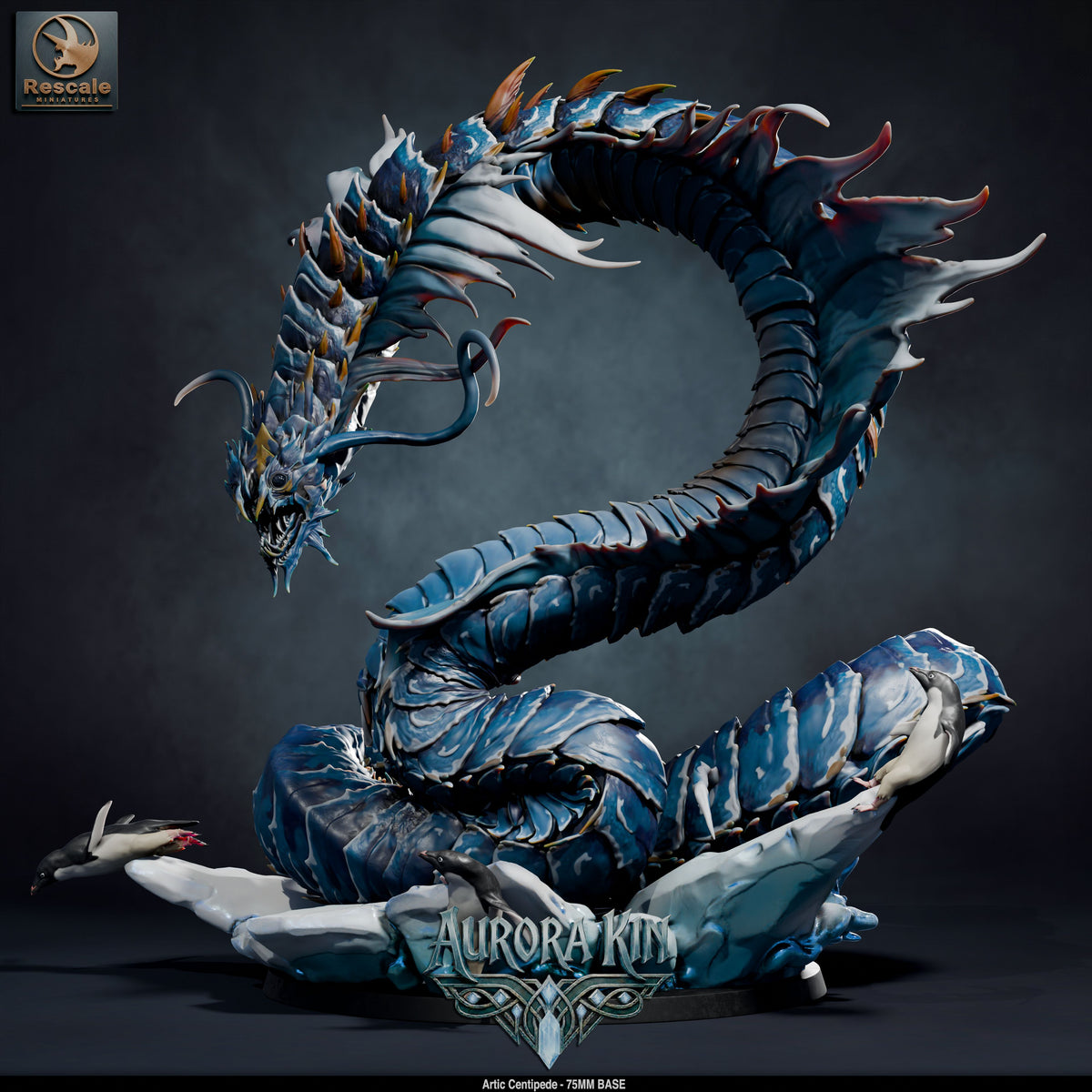 Arctic Centipede DND TTRPG Resin Model 75mm Base
