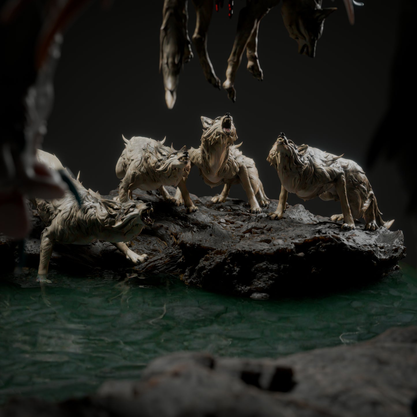 Black Dragon Hunt | Epic Boss Encounter Diorama | Resin Tabletop RPG Display